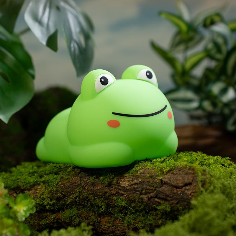Cute Frog Silicone Night Light – Rechargeable Touch Sensor Lamp with Music & RGB Modes, Kids Nursery & Bedroom Decor