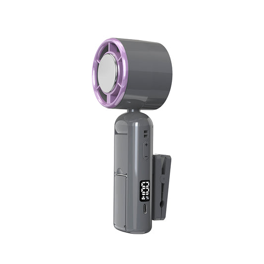 Handheld Foldable Fan with TEC Cooling, 120-Speed Adjustment & Smart Display – 3000mAh Rechargeable Battery, USB Type-C, Phone Holder