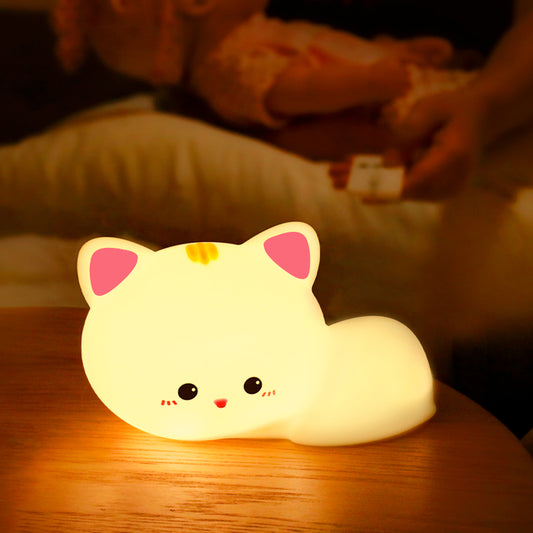 Led Cute Cat Night Light, 16 Colors Dimmable Nursery Kawaii Nightlight, Super Squishy Silicone USB Rechargeable Remote Control Night Lamp for Kids Adults, Used for Camping Party Room Decor