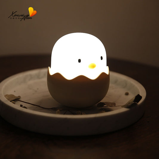 Lily&her friends-Egg Shell Chick Emotions Night Light, Tumbler Portable Cute Egg Shell Design Lamp with Adjustable Brightened LED Rechargeable for Kid Nursery Baby,with Touch Sensor(White Light)