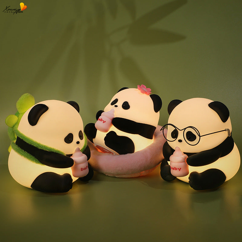 Night Lamp for Kids with 3 Modes Brightness & 30 Mins Timer Silicone Panda Lamp with USB Rechargeable 7-Color Changing Cute LED Warm Light, Bady Panda Night Light Room Decor Birthday Gift