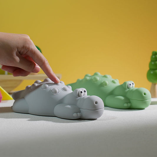 crocodile night light cartoon cute children's birthday gift atmosphere night light bedroom sleeping companion silicone pat light