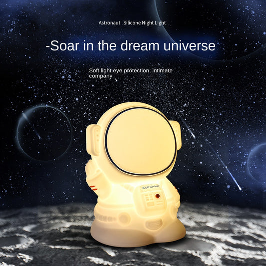 Cute Nursery Decor Silicone Night Lamp, 7 Colour Changing Night Light for Kids Bedroom, Nursery Silicone Night Light Gifts for Toddlers (Pack of 1) (Silicone Astronaut Lamp)