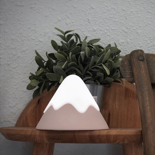 Snow Mountain Sensor Night Light Pat Timing Desk Lamp USB Charging Led Bedside Lamp Creative Children Silicone Lamp (Color : Green, Size : 0.3W)