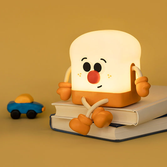 Cute Toaster Night Light for Kids, LED Toast Bread Nursery Silicone Night Light with Timer Rechargeable Dimmable Table Lamp Bedside Lamp for Bedroom