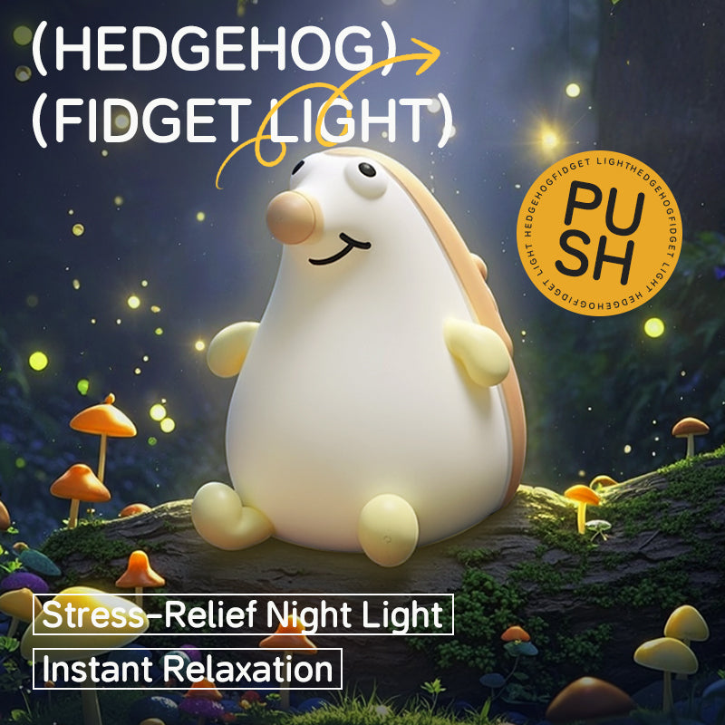 Cute Hedgehog Silicone Night Light – Rechargeable Touch Sensor Lamp, Warm & RGB Modes, Kids Bedroom & Nursery Decor