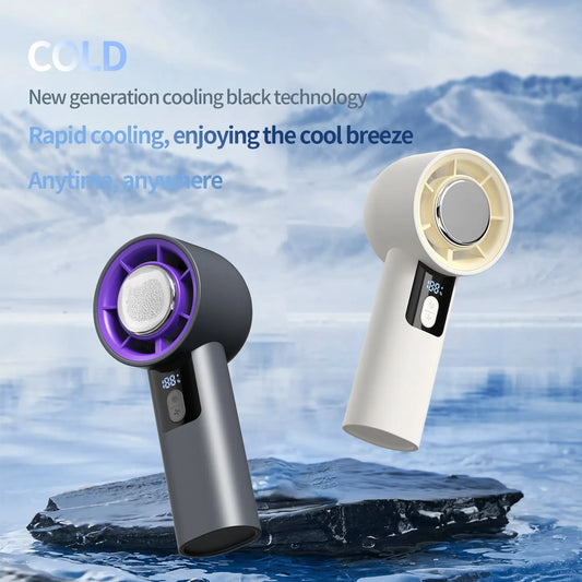 2025 New Portable 100 High Speed Handheld Fan Turbo Cooling Small Hand Fan 3000mAh Cold Compress Turbo Mini Fan Rechargeable