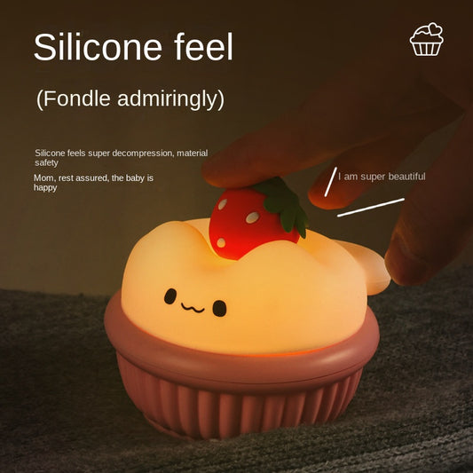 Cupcake Night Light Silicone Soft Table Lamp Cartoon Touch Sensor Desk Lights Bedroom Nursing lamp Children's Room Decoration Table lamp Bookshelf Desk lamp