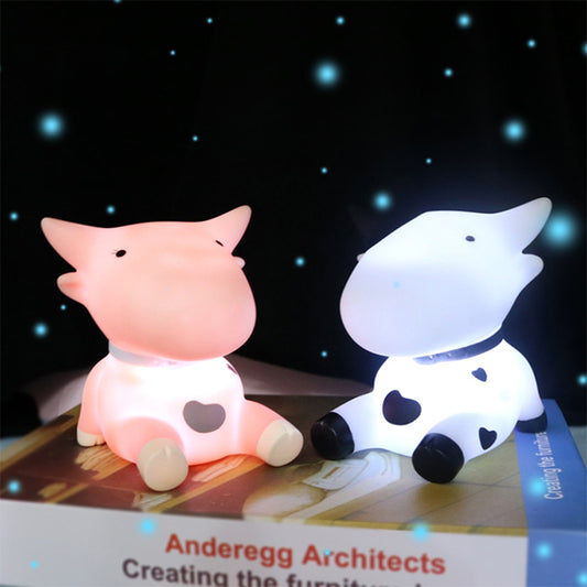 et Portable Mignon Veilleuse Dessin Animé Vache Rose Image Chambre Dortoir Protection des Yeux Veilleuse éClairéE