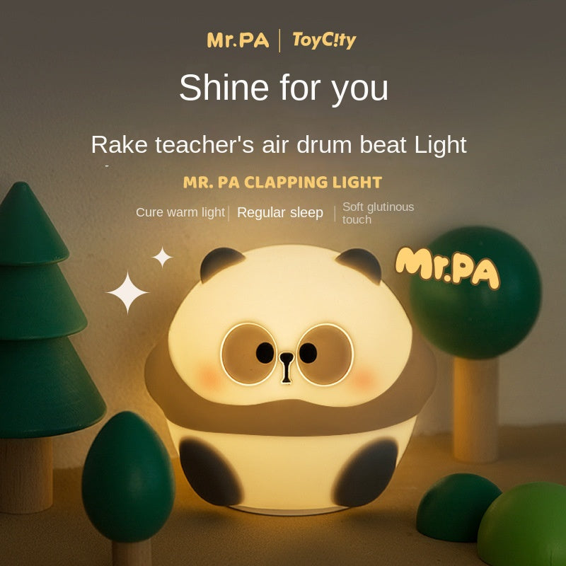 Night Light for Kids Bedroom Soft Light Sleep Bedside Table Lamp USB Rechargeable Nursery Lights Silicone Kawaii Animal Shape Pat Lamp Gifts for Kids Toddler Boys Girls (Panda)