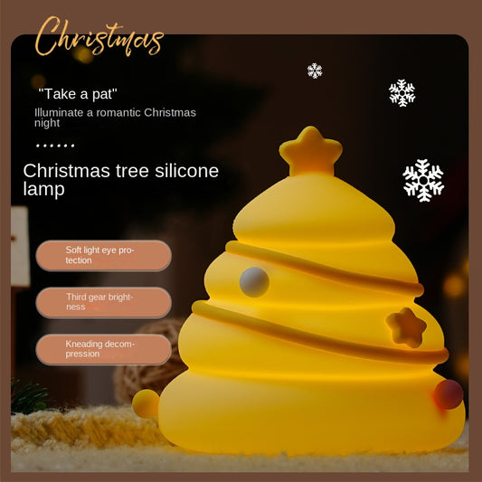 Christmas Tree Night Light LED Lamp 3 Level Dimmable Nursery Nightlight Decorations Rechargeable Night Light Bedside Touch Lamp Funny Office Desk and Cute Light Christmas Decor (Christmas Tree)