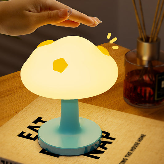 Cloud Bedside Lamp Battery Powered Kids Night Light Small Table Lamp for Baby Nursery Room Essentials Newborn Kawaii Mushroom Touch Lamp