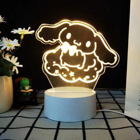 Cartoon sanrio Kuromi Night Light Cute Cinnamoroll Lamp Girls Bedroom Bedside Cinnamonroll Small Lamp My Melody Table Decor