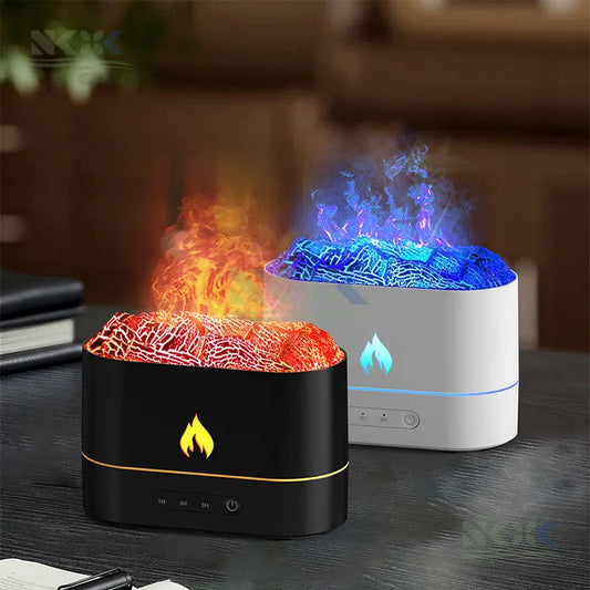 250ml Volcano Aroma Diffuser Led Light Sleeping Home Flame Scent Diffuser