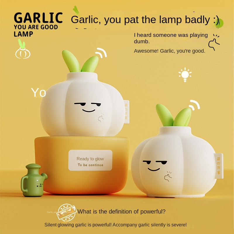Touch sensor desk lamp, kindergarten night light, cute garlic-shaped night light for desktop - bedroom desk lamp for desktop, bedroom, children's room and living room