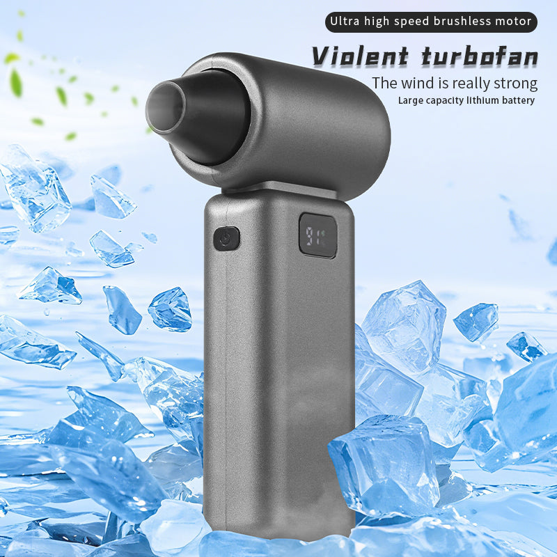 Handheld Powerful Mini Fan – Portable USB Rechargeable Bladeless Fan with Brushless Motor for Instant Cooling