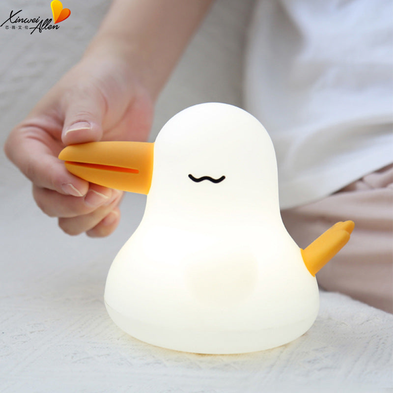Bird Kids Night Light,Cute Animal Soft Silicone Switch LED Warm Lamp,USB Rechargeable Kawaii Nursery Bedside Bedroom Table Decor, ABS+PC Bedside Lamp,Best Birthday Christmas Gift for Kid Girl Boy