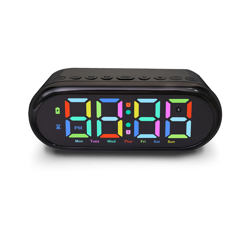 New RGB LED Digital Alarm Clock – Color-Changing Large Screen Desk Clock with Dual Alarms, Adjustable Brightness & Countdown Timer