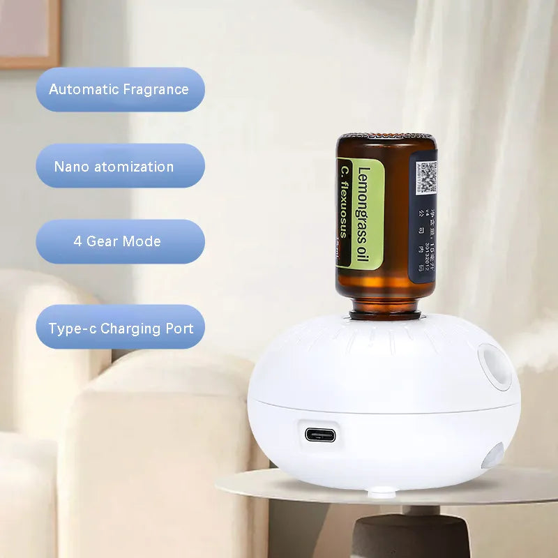 Essential oil diffuser sprayer, portable Kawaiil smart sprayer, USB rechargeable, bedroom and office
