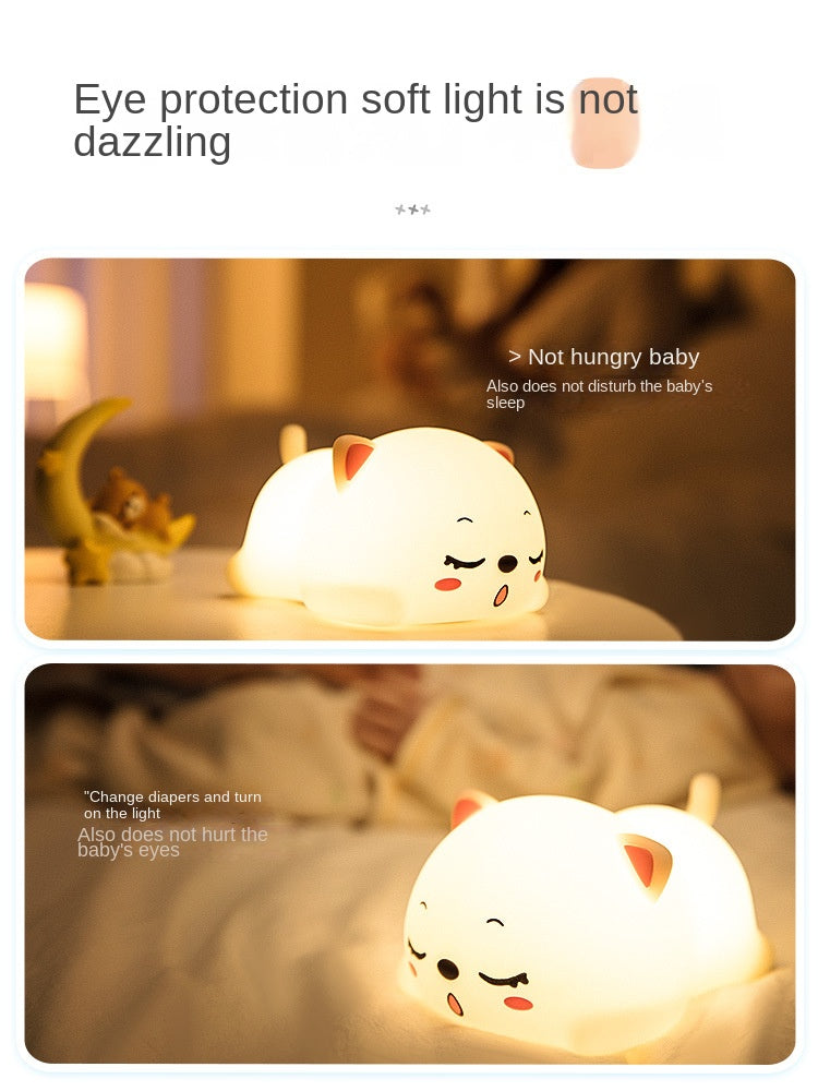 Decorative LED Children Light Rechargeable Silicone Night Light Desk LED Lamp Kids Small Night Light USB
