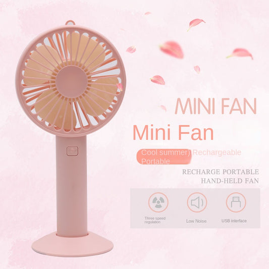 USB Handheld Small Fan Mini Portable Rechargeable Student Desktop Night Light Silent Small Electric Fan Wholesale