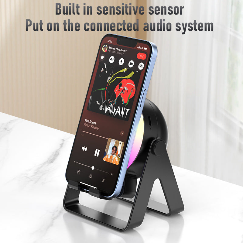 Hot-selling NFC wireless sensing Angle adjustable phone stand, phone stand wireless speaker, foldable external amplifier