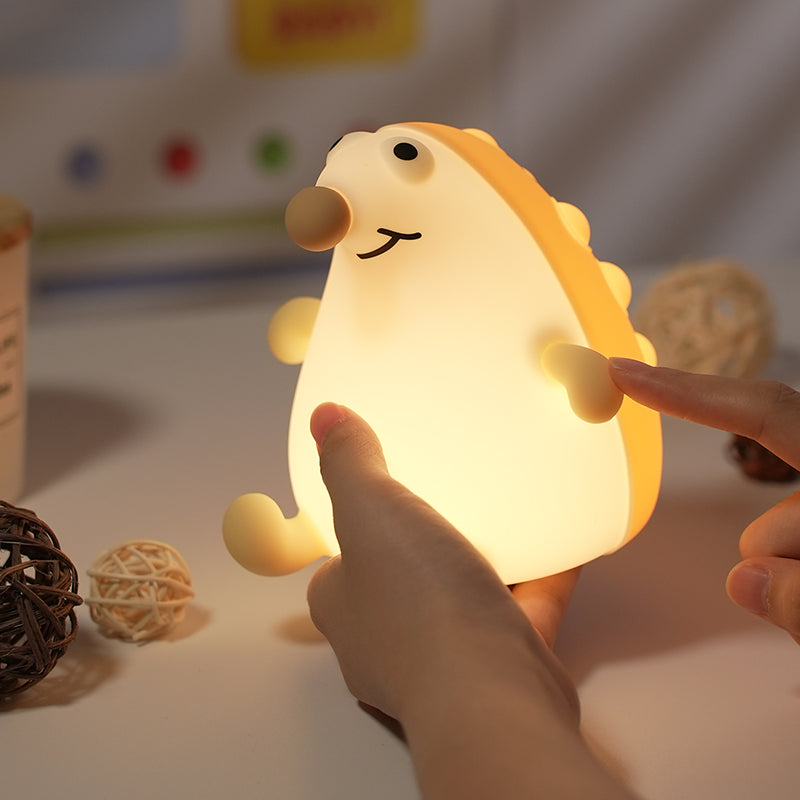 Cute Hedgehog Silicone Night Light – Rechargeable Touch Sensor Lamp, Warm & RGB Modes, Kids Bedroom & Nursery Decor