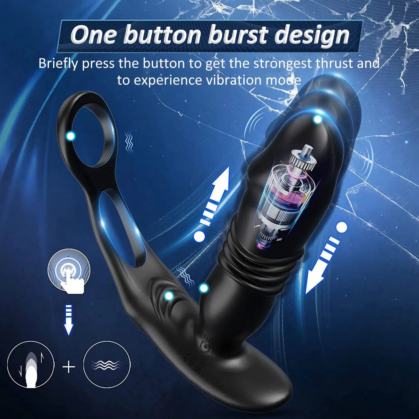 Double Ring Remote Control Telescopic Prostate Massager Vibrating Anal Plug for Men Women Safer Sex Product for Masturbation