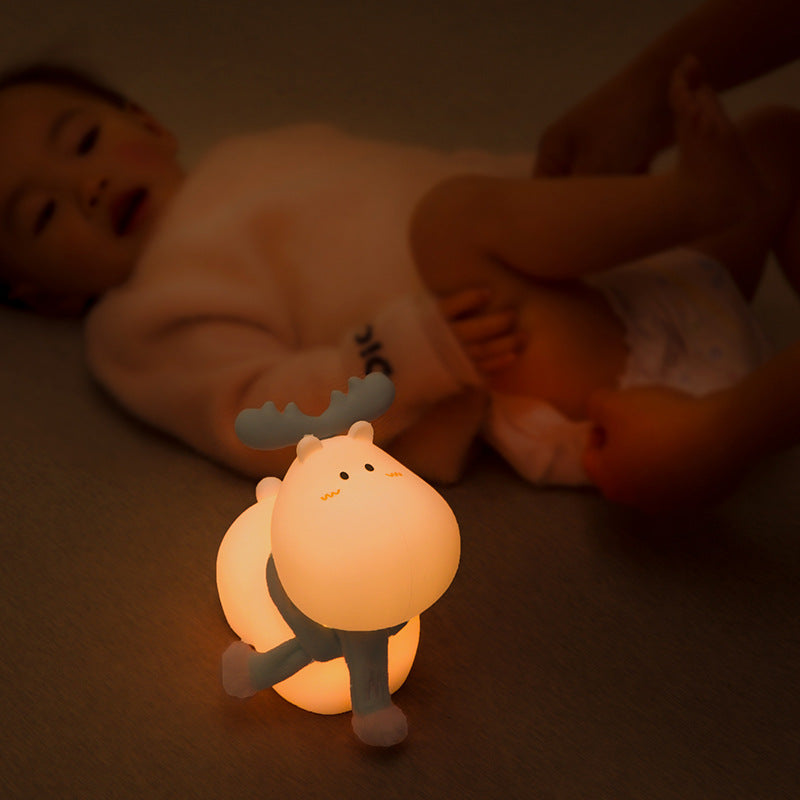 Animal Night Light Adjustable Brightness LED Nightlight USB Rechargeable Decorative Touch Bedside Lamp children's Room