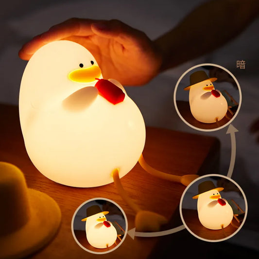 Duck Night Light LED Silicone Duck Lamp Nursery Led Night Light Cute Animal Bedside Table Lamp Bedside Touch Lamp for Teen Toddler
