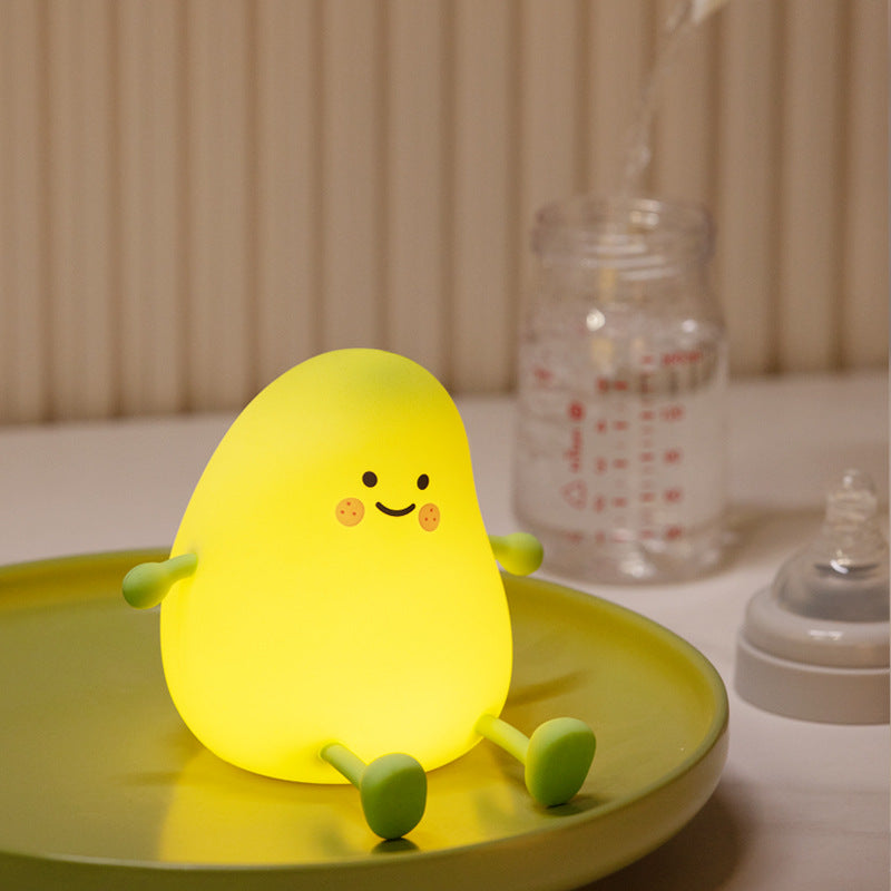 Cute Night Light for Kids, Mango Sleep Lamp Warm Light Bedroom Decor Kids Night Light, Silicone Nightlight Baby Nursery Night Lights, Birthday Christmas Gift