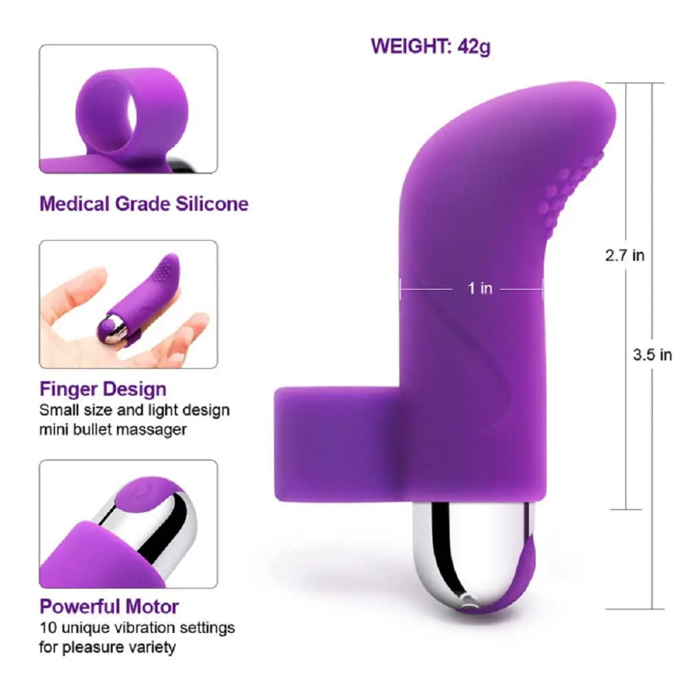 10 Vibration Mode Clit Clitoris Stimulation Sex Toy Masturbation Flirtation Banger Massager Mini Finger Vibrator for Women