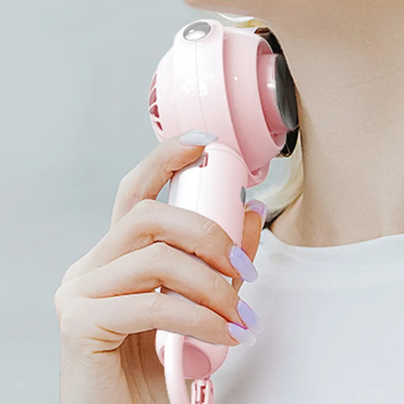 Hot Sale Handheld Semiconductor Refrigeration Mini Fan Portable Rechargeable Cold Compress Hand Held Fan