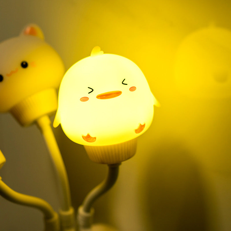 Night Light Lamp for Kids Baby Nursery Children's Lighting USB Little Duck Bear Rabbit cat Children's Room Breastfeeding Creative Cartoon Gifts
