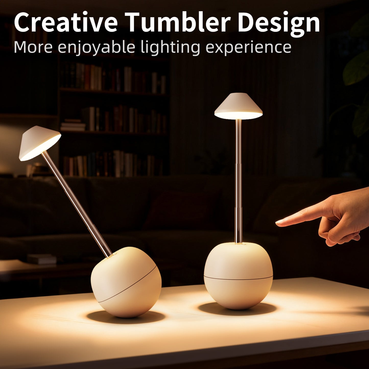 Creative LED Night Light – Rechargeable Bedside Table Lamp with Remote, Ambient Decorative Lamp for Bedroom & Desk