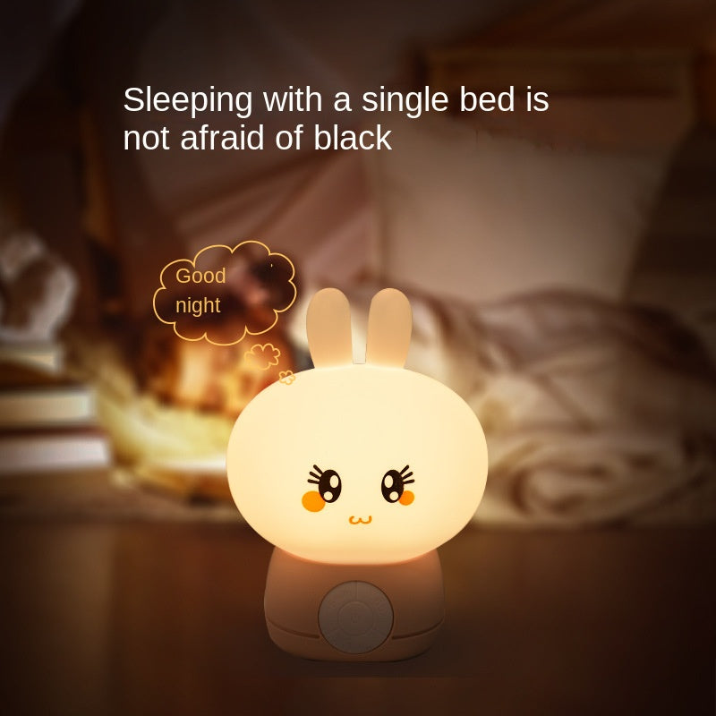 Lampada da Tavolo un Tempo Sveglia nel Silicone con Luce Notturna un Forma di Coniglio per La Decorazione Della Stanza Della Luce Notturna Bambini Domestici