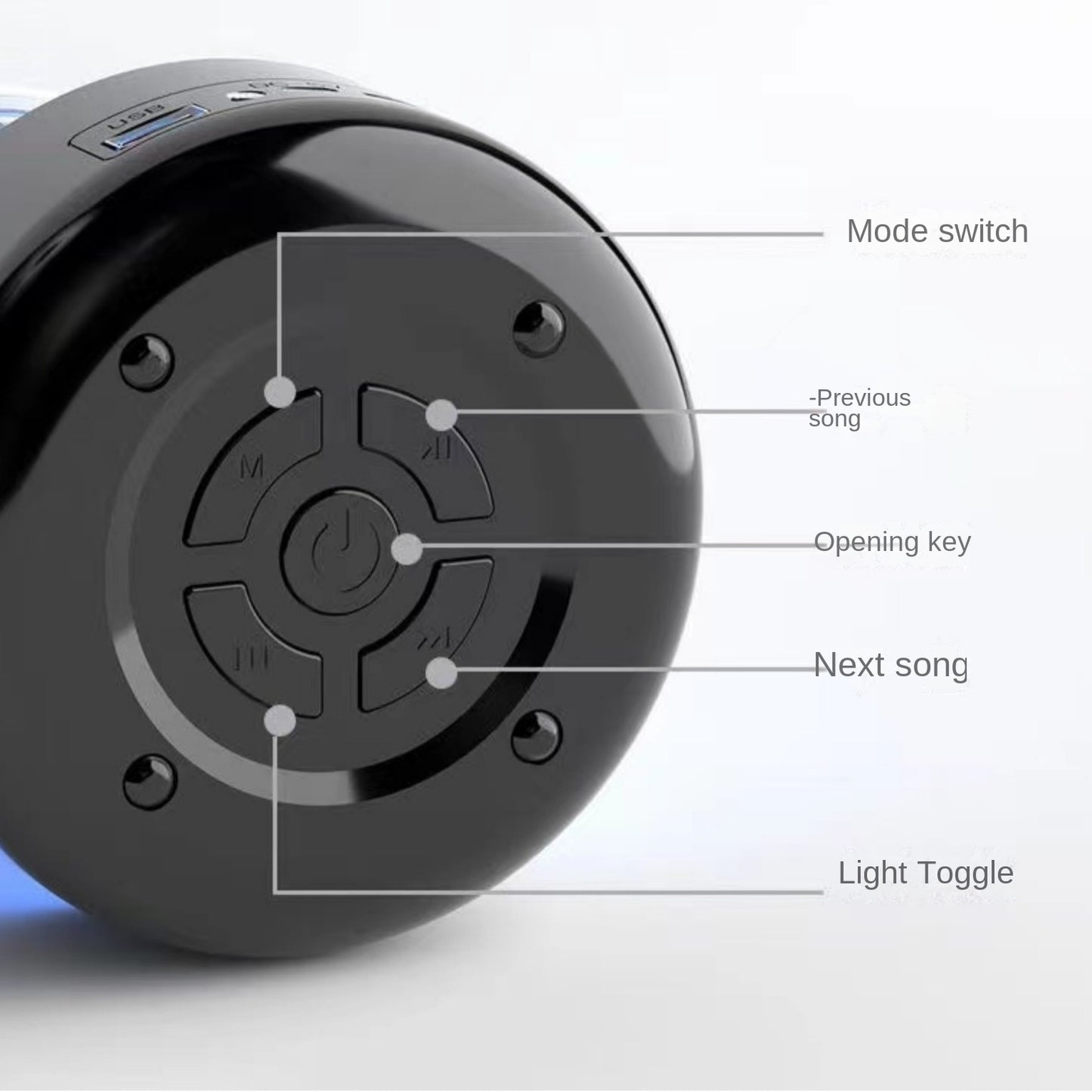 Wireless Aurora Speaker - RGB LED Colour Change 360° Lightshow Party Speaker Bluetooth FM Radio USB Micro SD Aux
