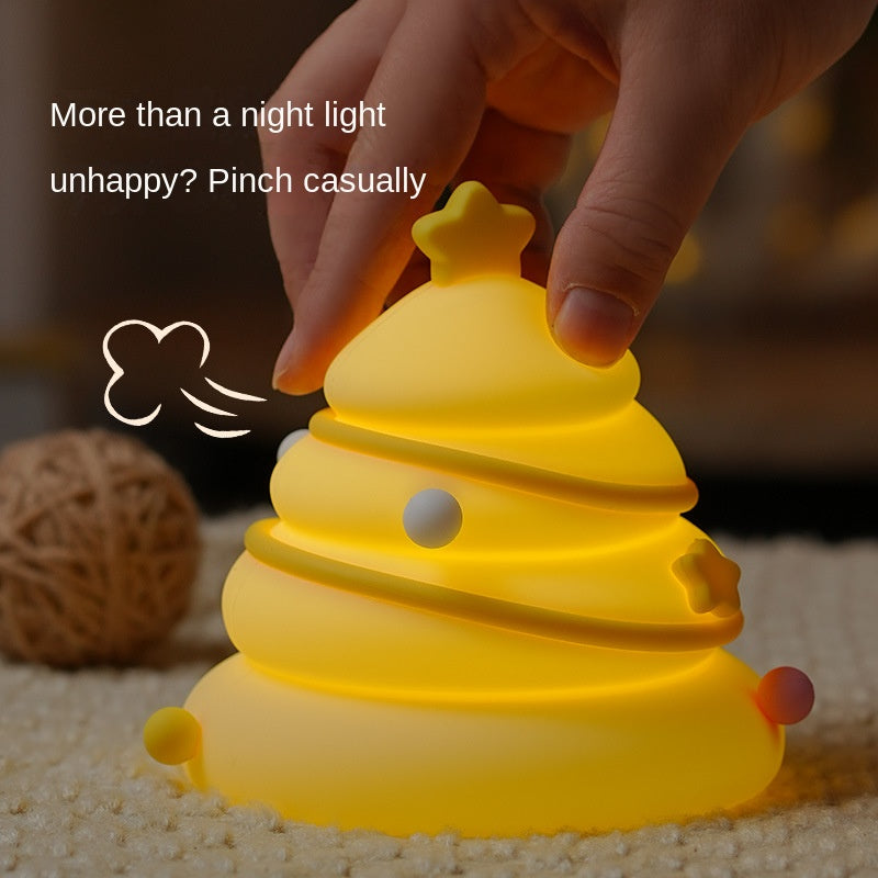 Christmas Tree Night Light LED Lamp 3 Level Dimmable Nursery Nightlight Decorations Rechargeable Night Light Bedside Touch Lamp Funny Office Desk and Cute Light Christmas Decor (Christmas Tree)