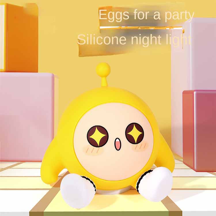Egg party night light bedroom decoration, bedside lamp sensor, pat light, creative and cute gift