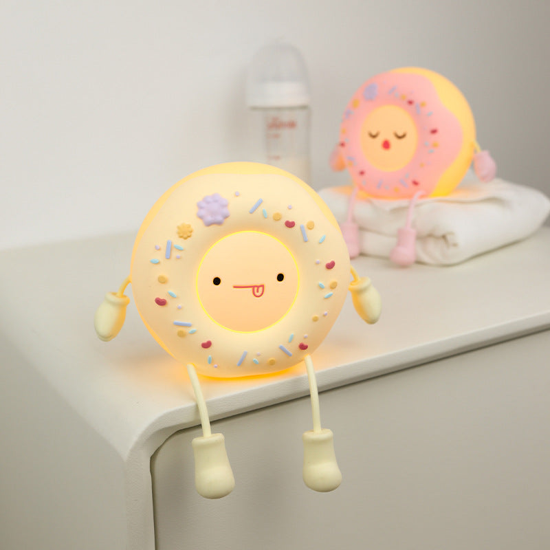 Doughnut Night Light - Cute Donut Night Lamp USB Rechargeable, Auto-Off Bedside Sleep Lamp, Office Study Room Home Desk Ornament, Birthday Gifts for Girls, Boys, Teens, Friends
