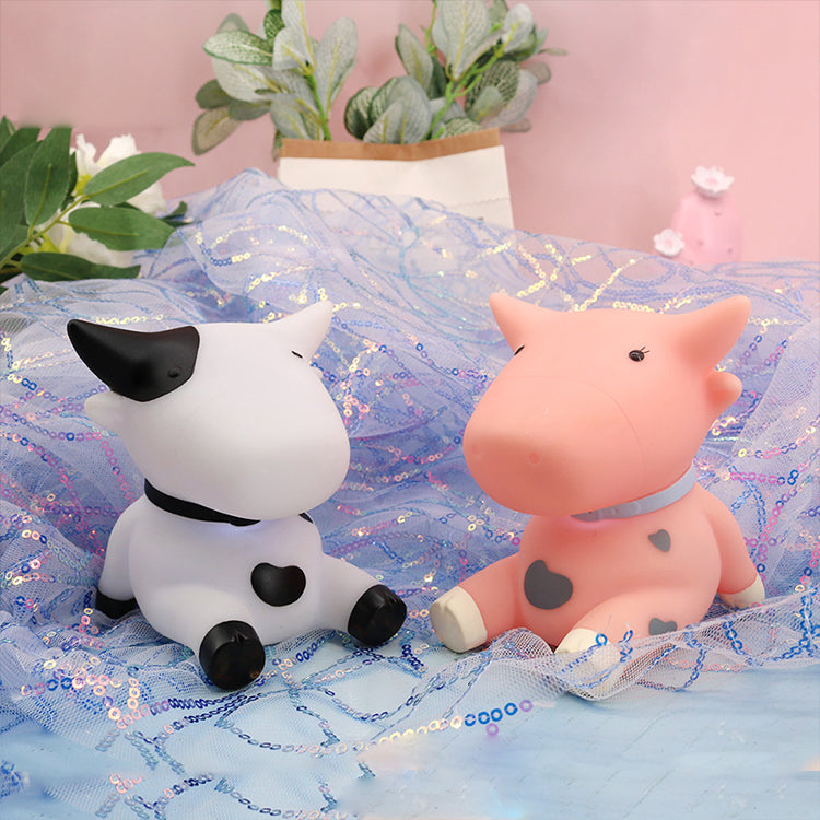 et Portable Mignon Veilleuse Dessin Animé Vache Rose Image Chambre Dortoir Protection des Yeux Veilleuse éClairéE