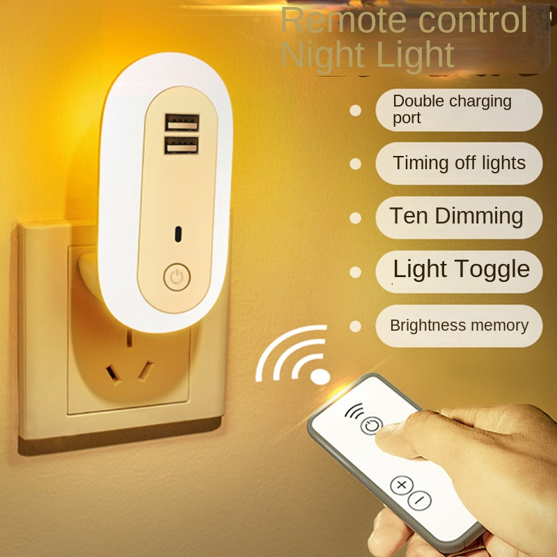 Remote Control Night Light for Kid's,Bedroom Bedside Plug in Lamp,baby sleep and feeding LED Lamp