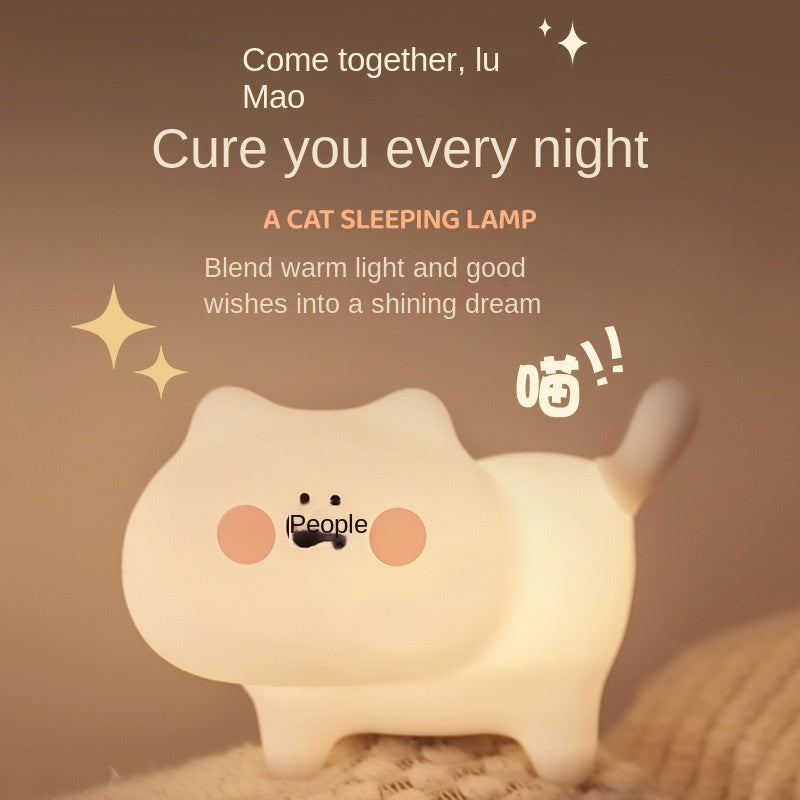 Kitty Night Lights for Kids Silicone Kawaii Cat Light for Baby Nursery Cat Decor for Children Toddlers Teen Women and Cat Lovers Animal Lamp Bunny Decor for Boys Girls