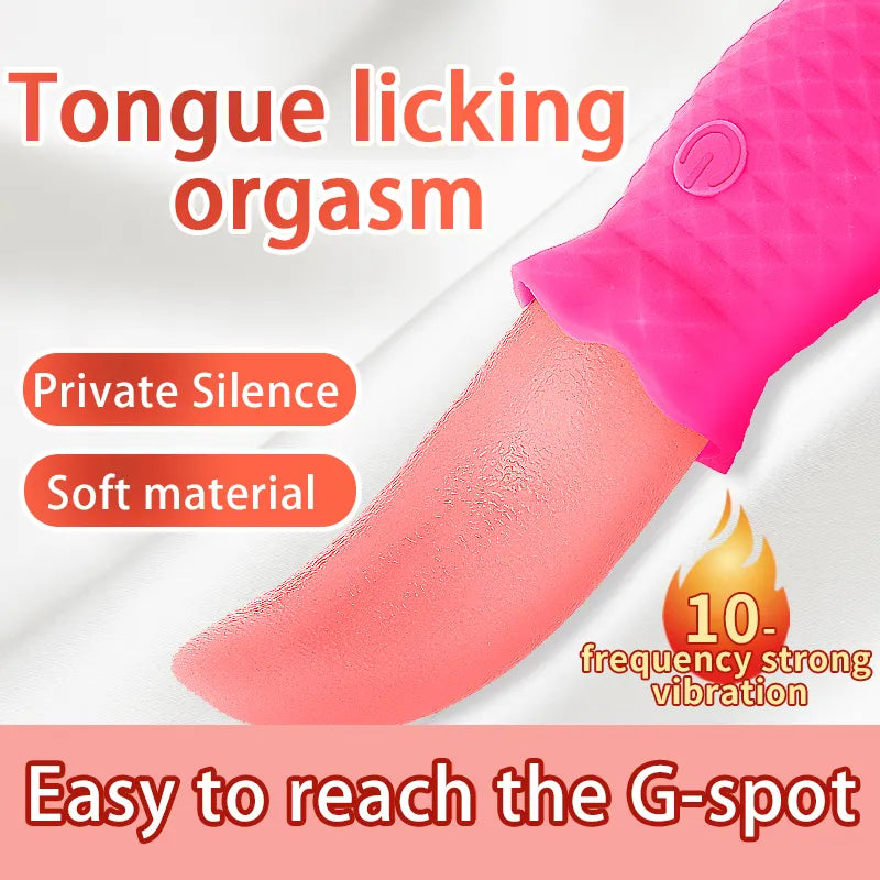 Hot Selling Realistic XL Size Dildo Sex Toys for Women Featuring Tongue-Licking & G-Spot Clitoris Stimulator Nipple Massager