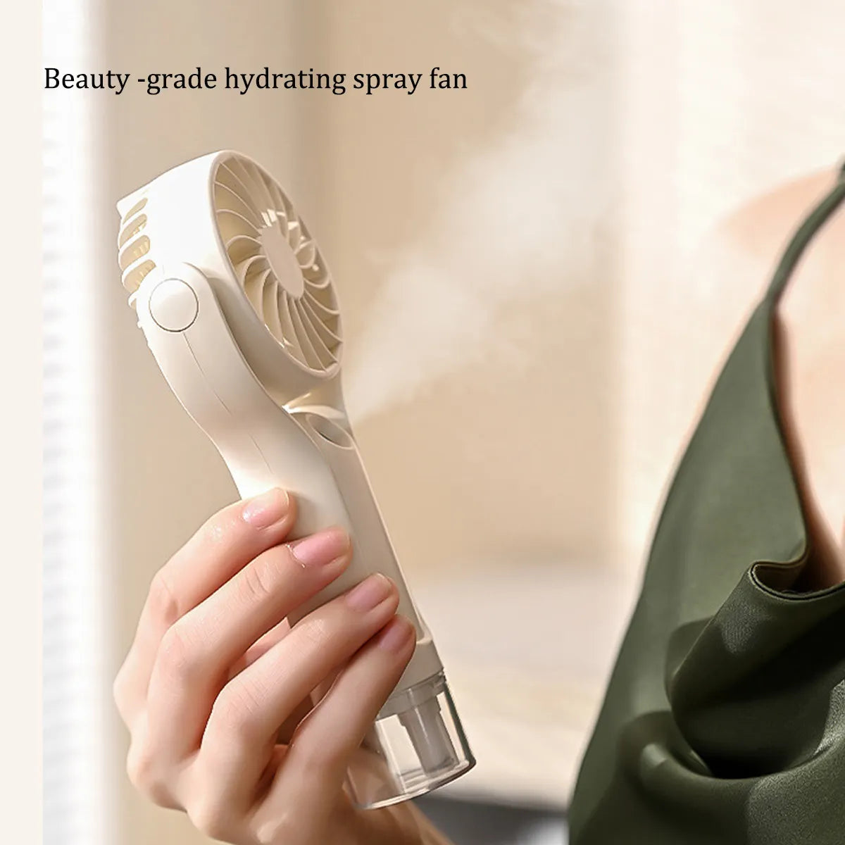 Water Mist Fan with Phone Humidifying Rechargeable USB Fan Portable Summer Outdoor Holder Handheld Water Spray Fan