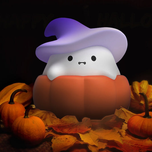Cute Ghost Pumpkin Night Light,Silicone Nursery Night Lamp for Kids Bedroom,Touch Control Nightlights USB Rechargeable 3-Speed Adjustable Bedside Lamp,for Bedroom,Children Gift Halloween (4 Pcs)