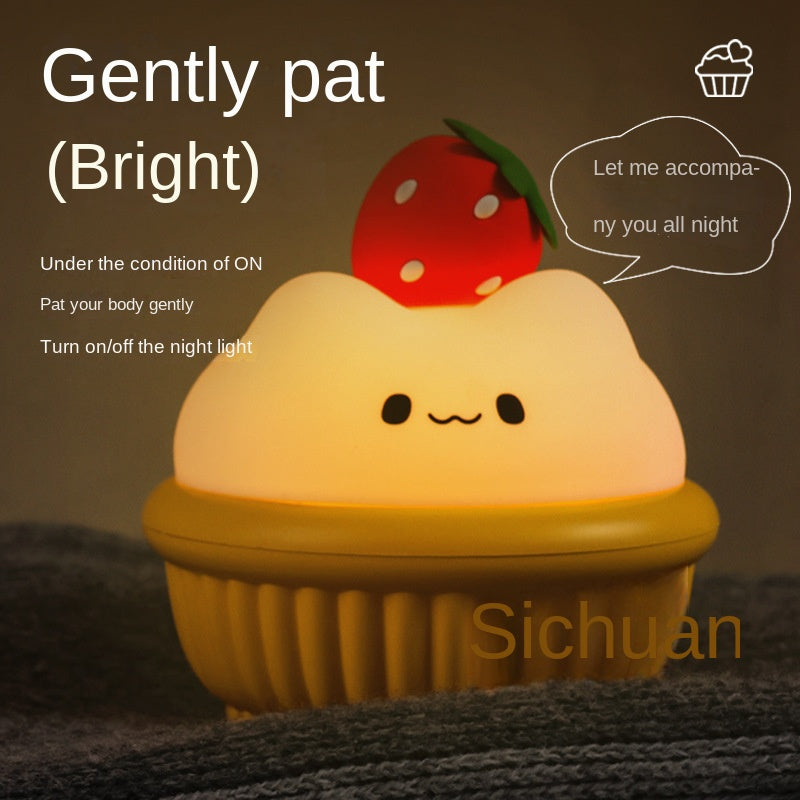 Cupcake Night Light Silicone Soft Table Lamp Cartoon Touch Sensor Desk Lights Bedroom Nursing lamp Children's Room Decoration Table lamp Bookshelf Desk lamp