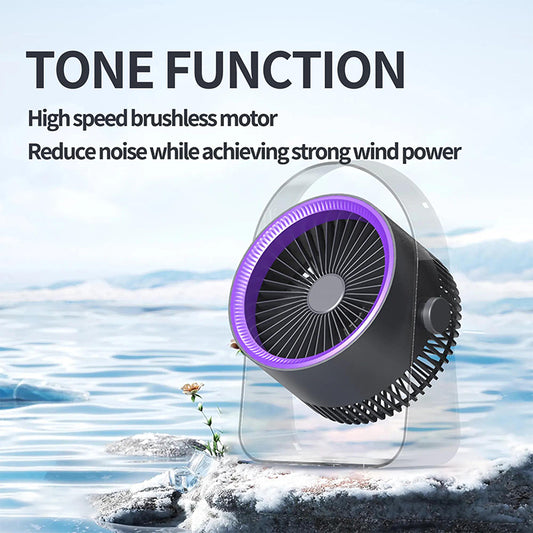 Portable Adjustable Electric Wall Fan Mini Camping Wireless Rechargeable Factory Hanging with 5V Battery for Home Car Hotel Use