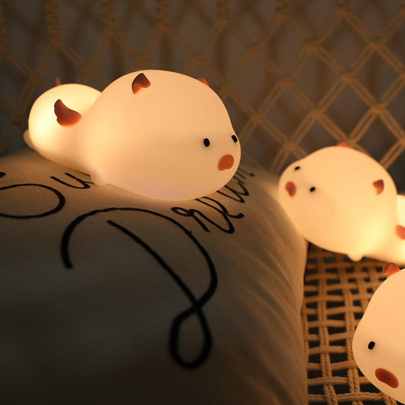 Night Light for Kids Kids Night Light for Girls Baby and Toddler Piggy Soft Silicone Night Lamps USB Rechargeable LED Lamp Lights for Bedroom Color Changing Touch Control B-Piggy