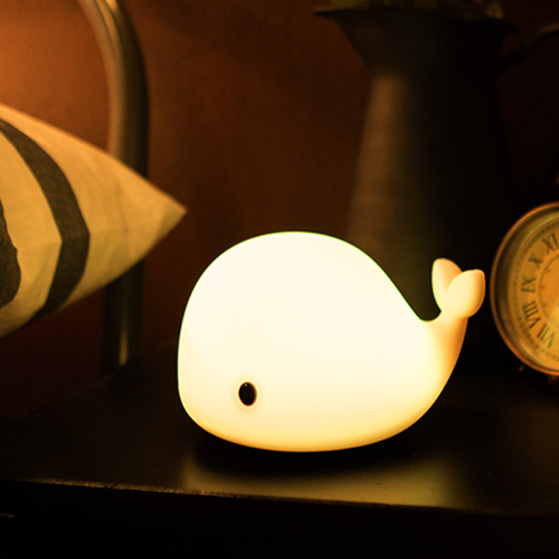 Cute Whale Night Light for Kids,Kawaii Baby with 7 LED Colors Changing,Tap Control Nursery Squishy Lamp,USB Rechargeable,Birthday Gifts Baby,Girls,Boys,Toddler,Children-OURRY